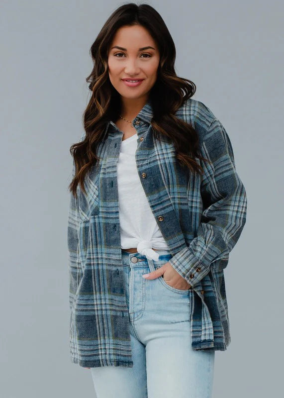 Rock & Roll Plaid Flannel | Blue