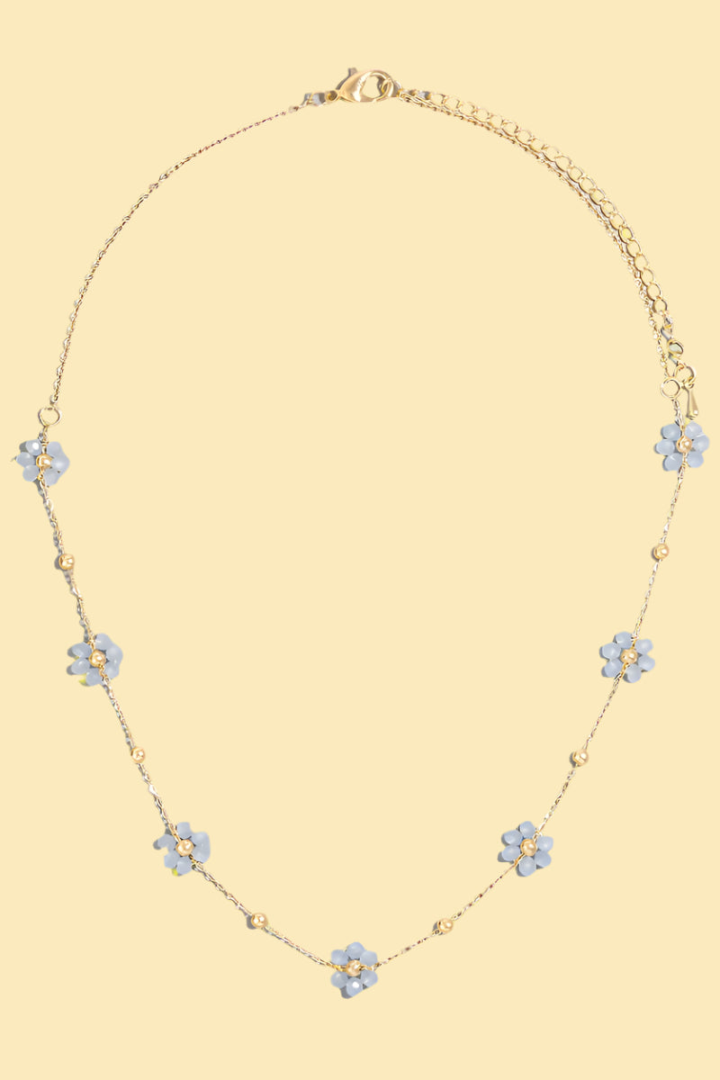 Dainty Daisy Beaded Chain Necklace
