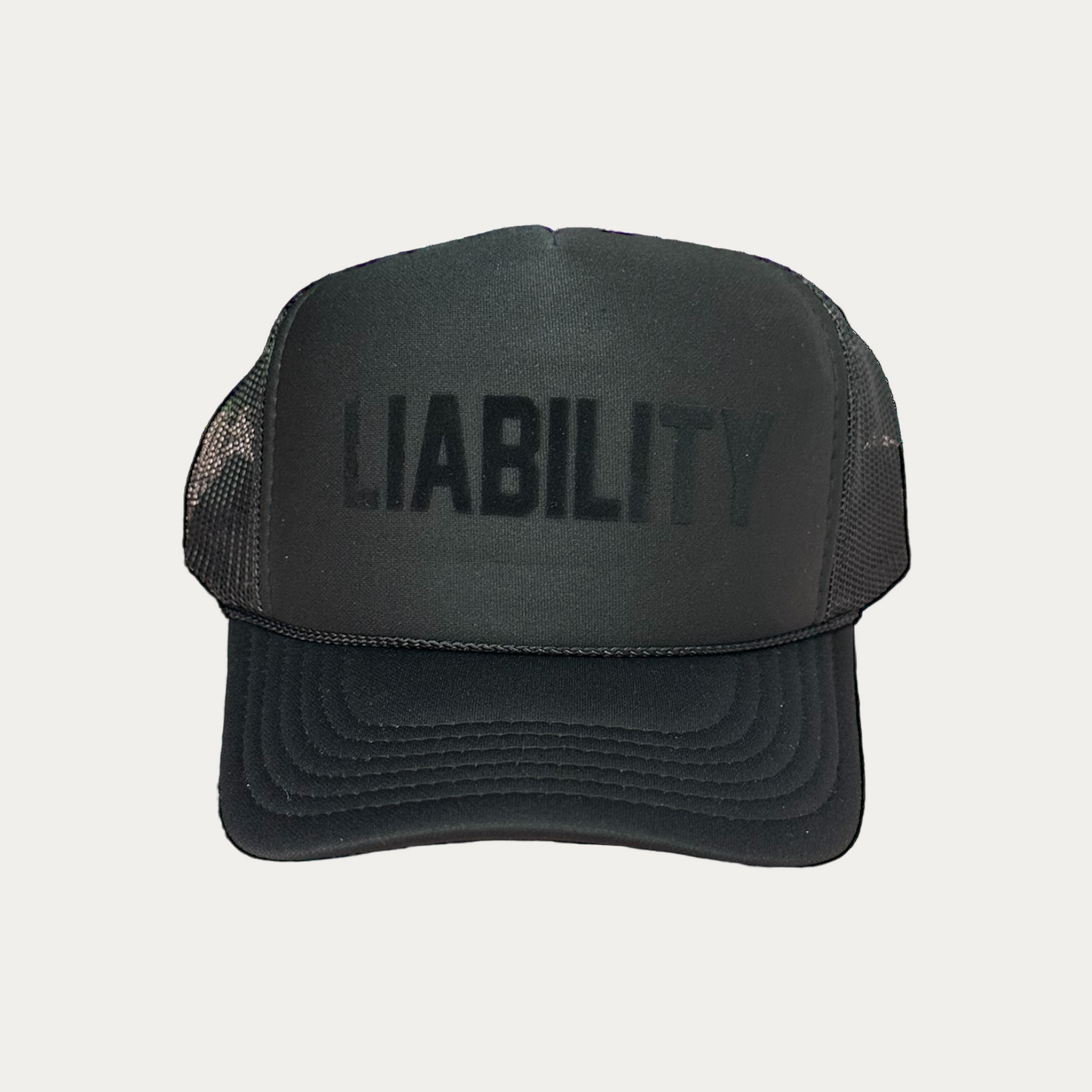 Two Tone Black Velvet Liability Trucker Hat