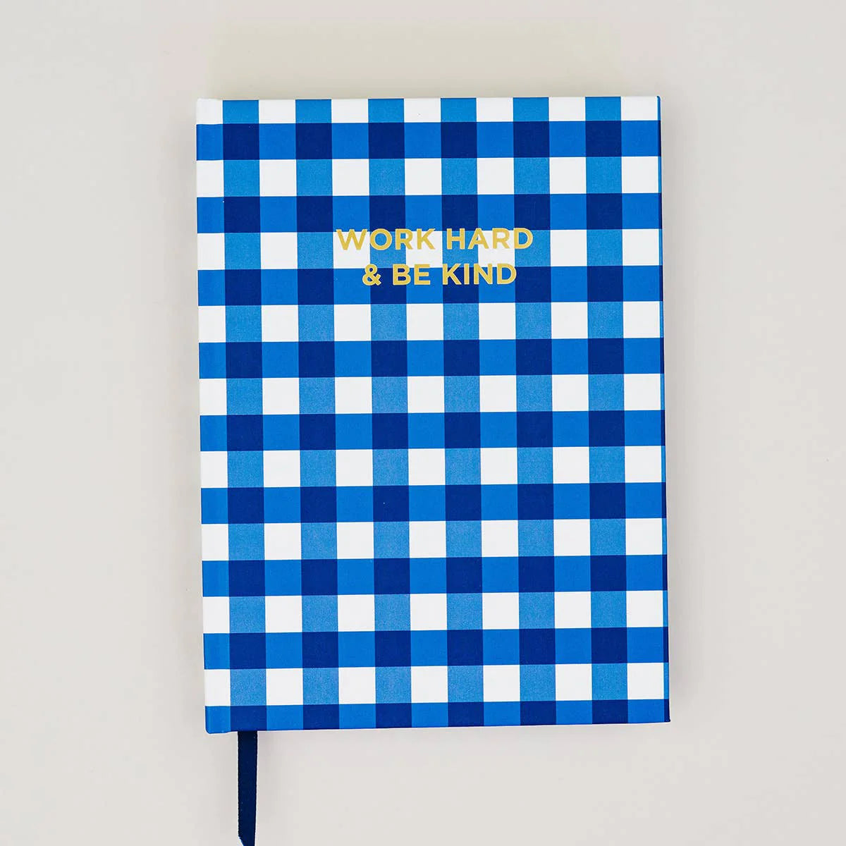 Taylor Elliott Hardcover Motivational Blue Gingham Notebook