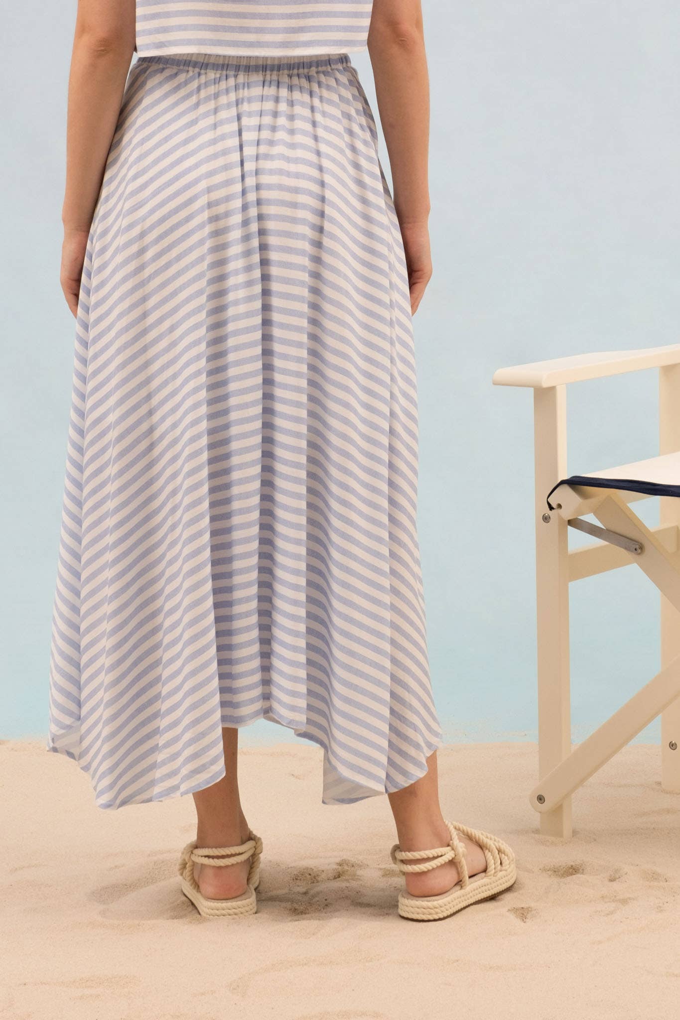 Anchors Away Striped Midi Skirt