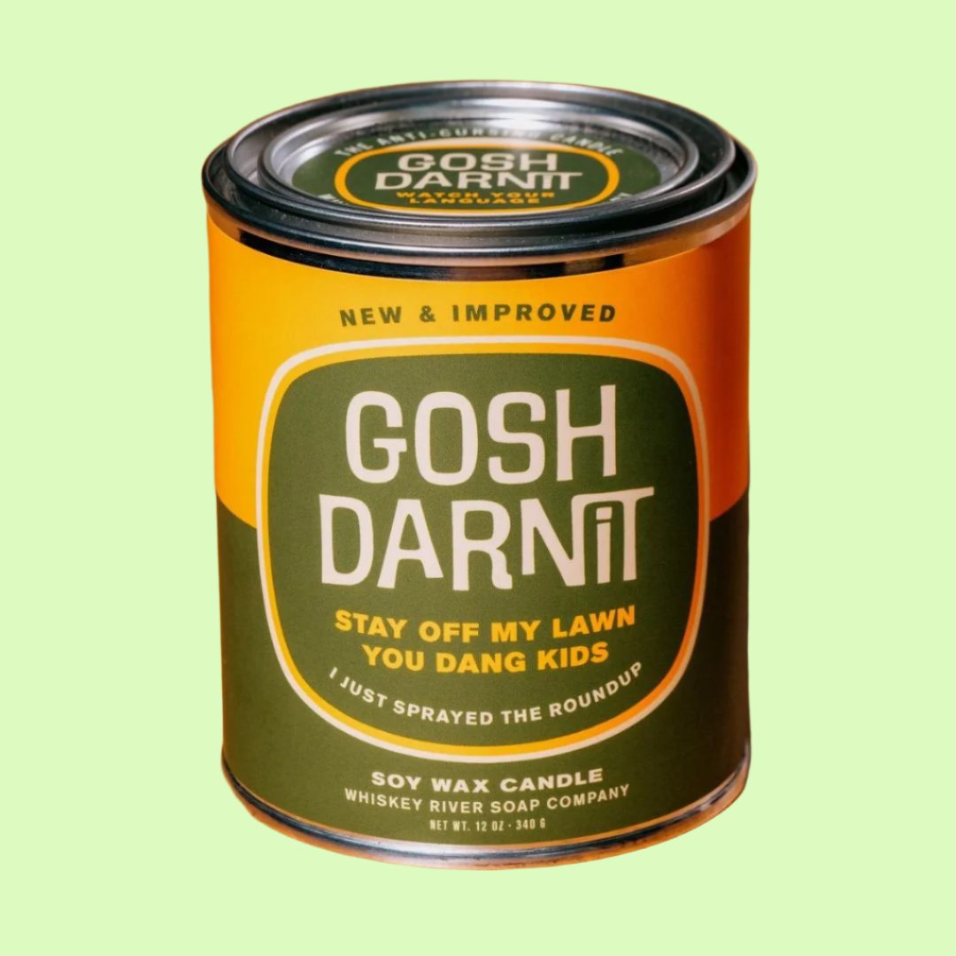 Gosh Darnit Stay Off My Lawn Kids Funny Canned Candle