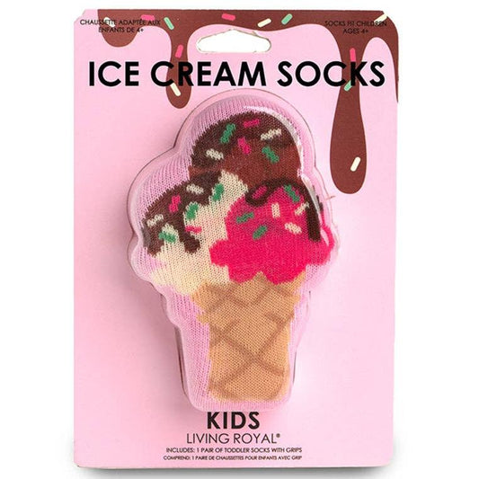 3D Packaged Ice Cream Socks with Sprinkles Pink Kids Socks