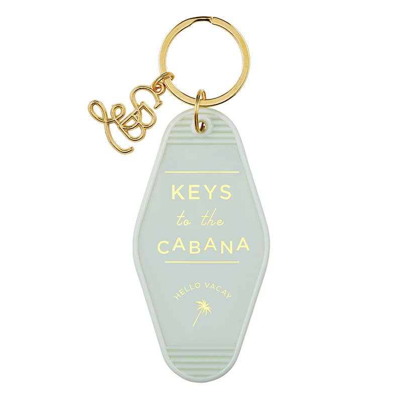 Keys to the Cabana Hello Vacay Vintage Motel Keychain