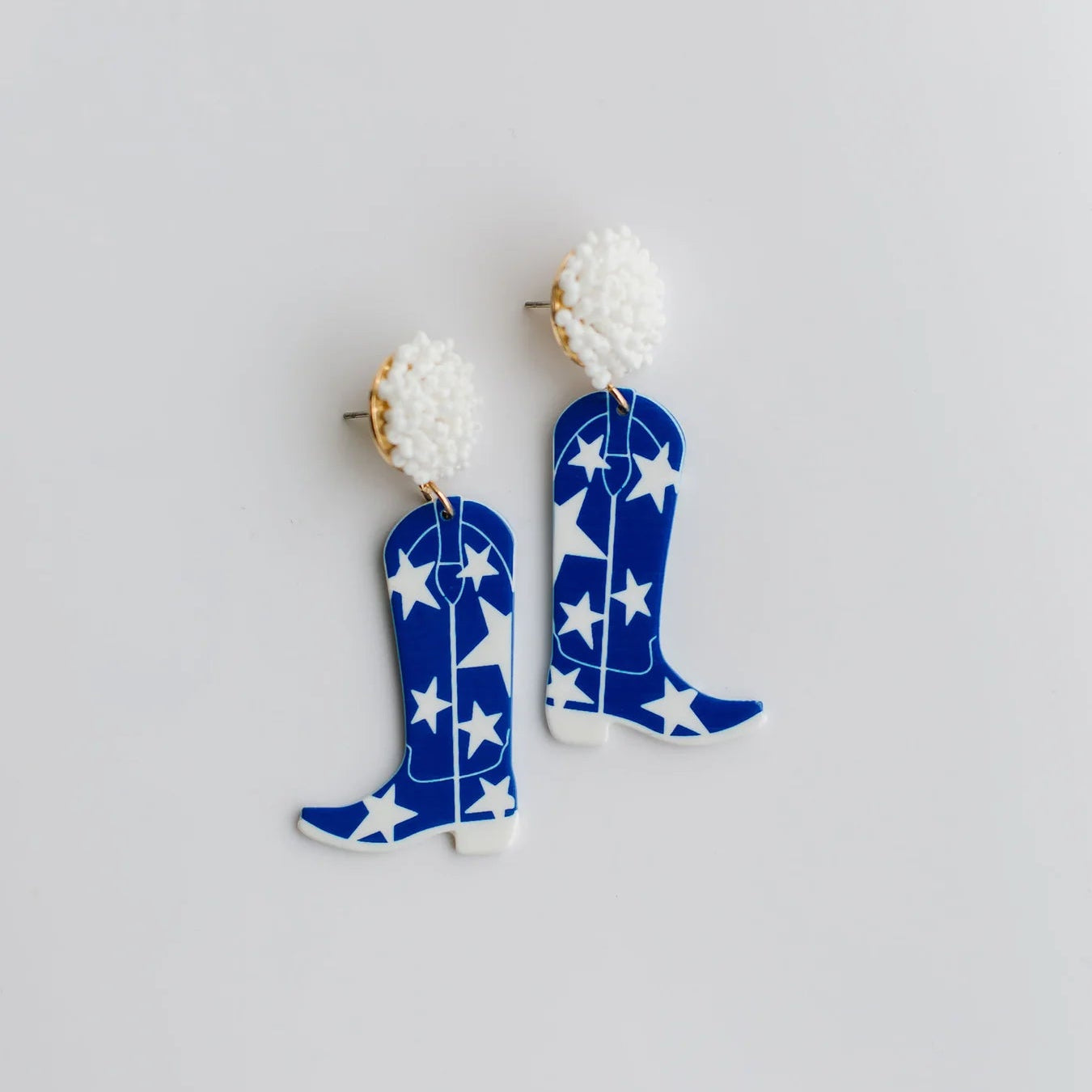 Y'all Star Boots Earrings | Royal Blue