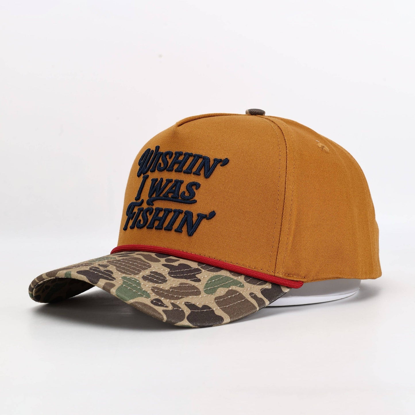 Wishin' I Was Fishin' Hat in Trade Brown & Military Duck Camo