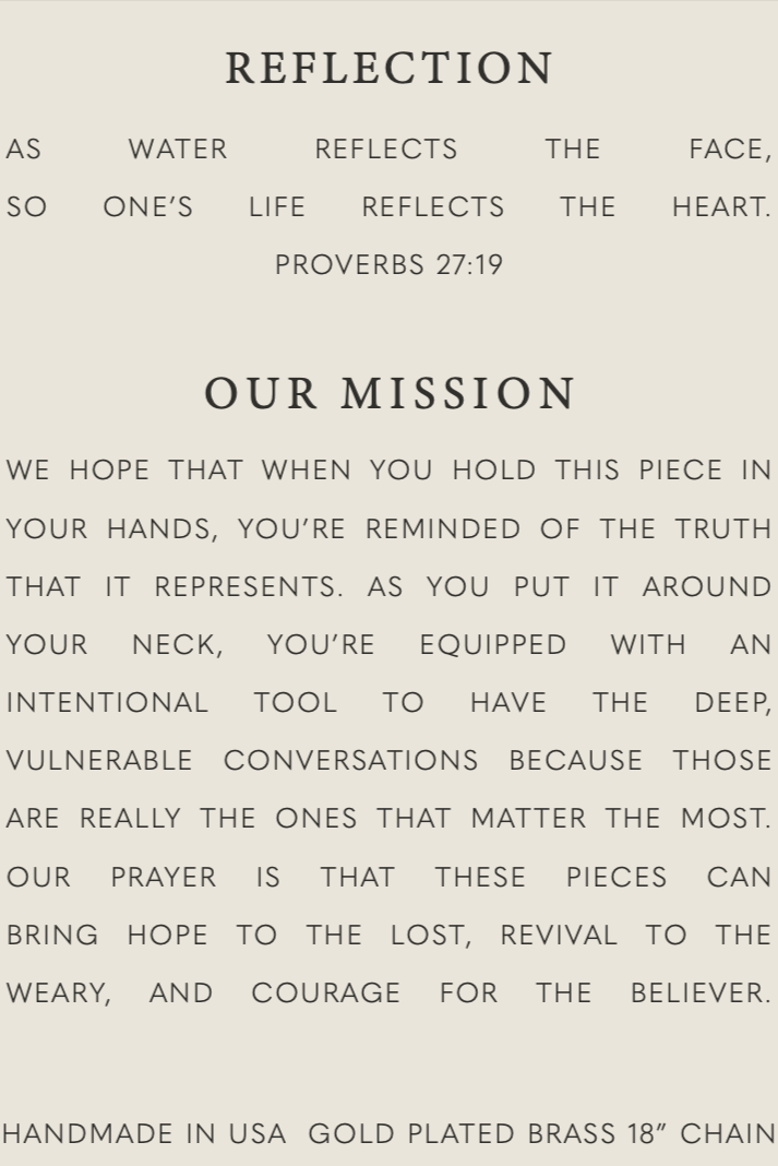 Reflection Necklace | Christian Jewelry