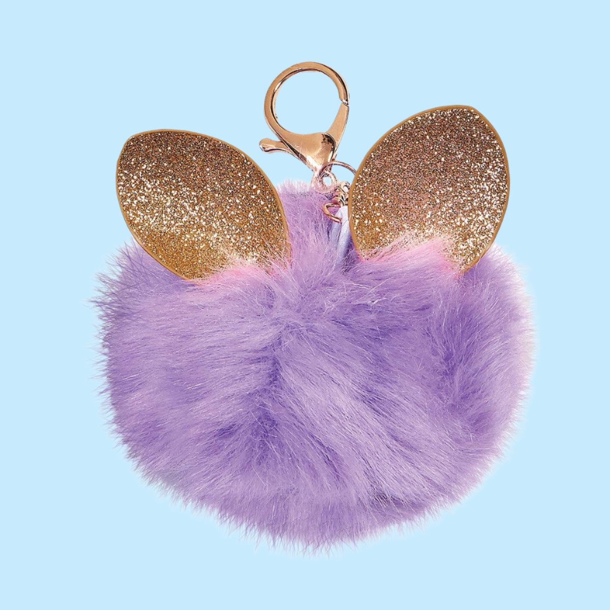 Iscream Purple Pom-Pom Keychain Glitter Ears