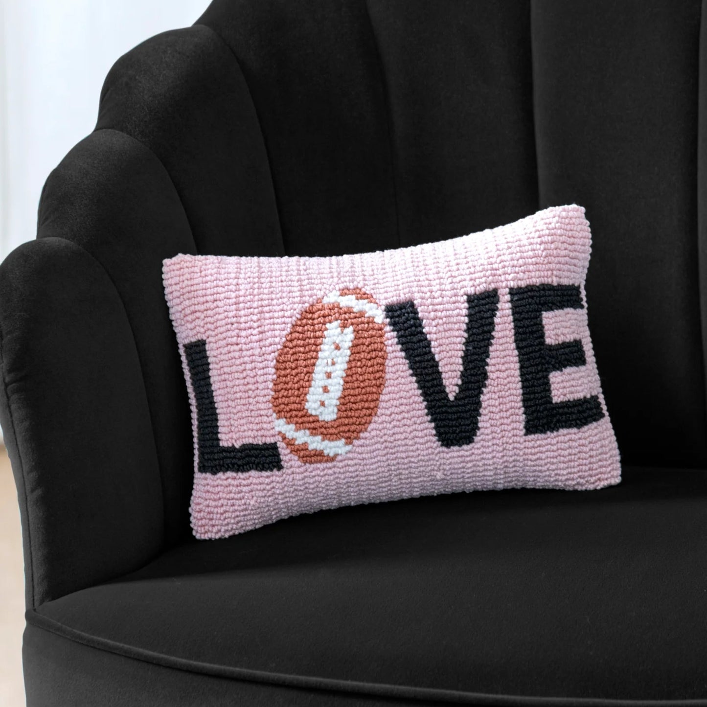 "LOVE" Football Throw Pillow