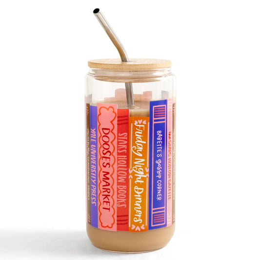 Stars Hollow Books Glass Cold Brew Cup