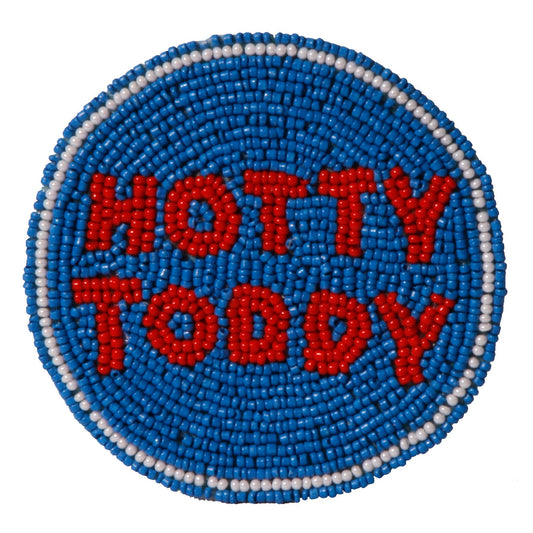 Hotty Toddy Ole Miss Rebels Beaded Game Day Button Red and Blue
