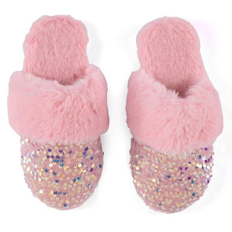 Party Night Sequin Slippers | Pink