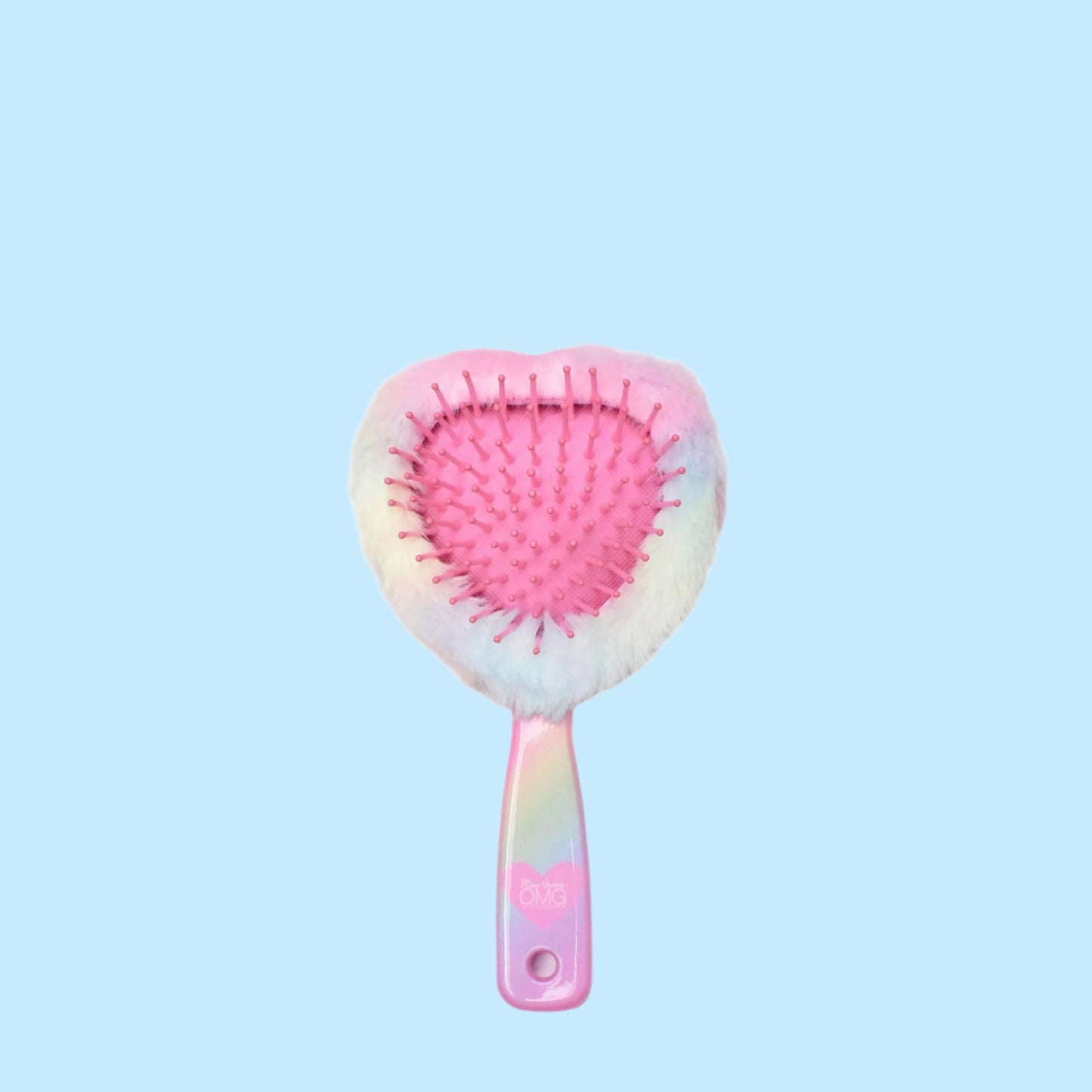 Heart Embroidered Plush Heart-Shaped Hairbrush