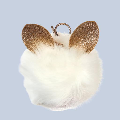 Iscream Pom Pom Glitter Ear Clips White Gold