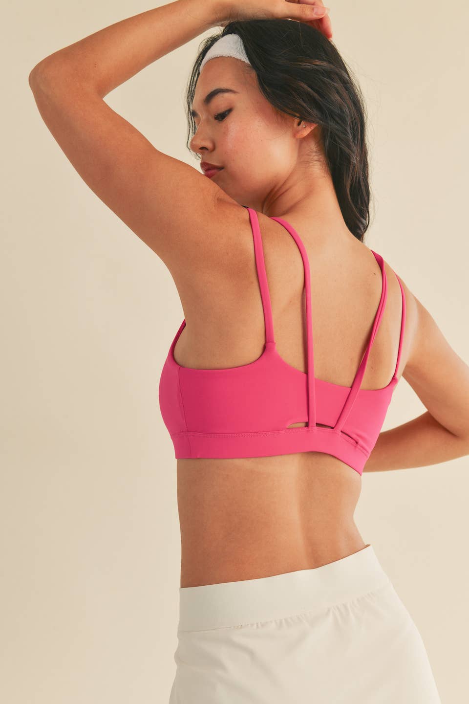Hot Pink Strappy Sports Bra