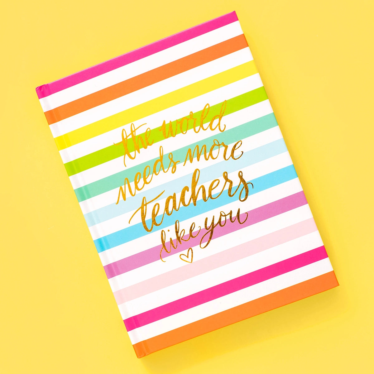 Rainbow Stripe Hardcover Teacher Notebook