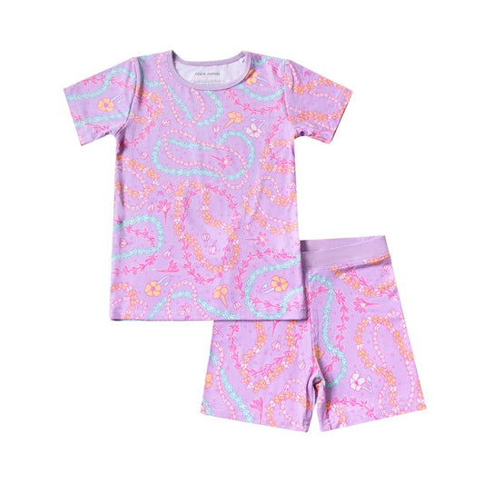 Coco Moon Lei Day Kids Short Bamboo Pajamas Girls