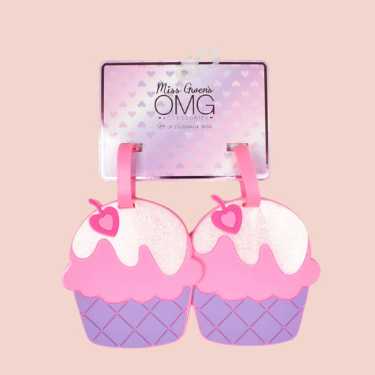 OMG Accessories Large Cupcake Luggage Tags Set of 2