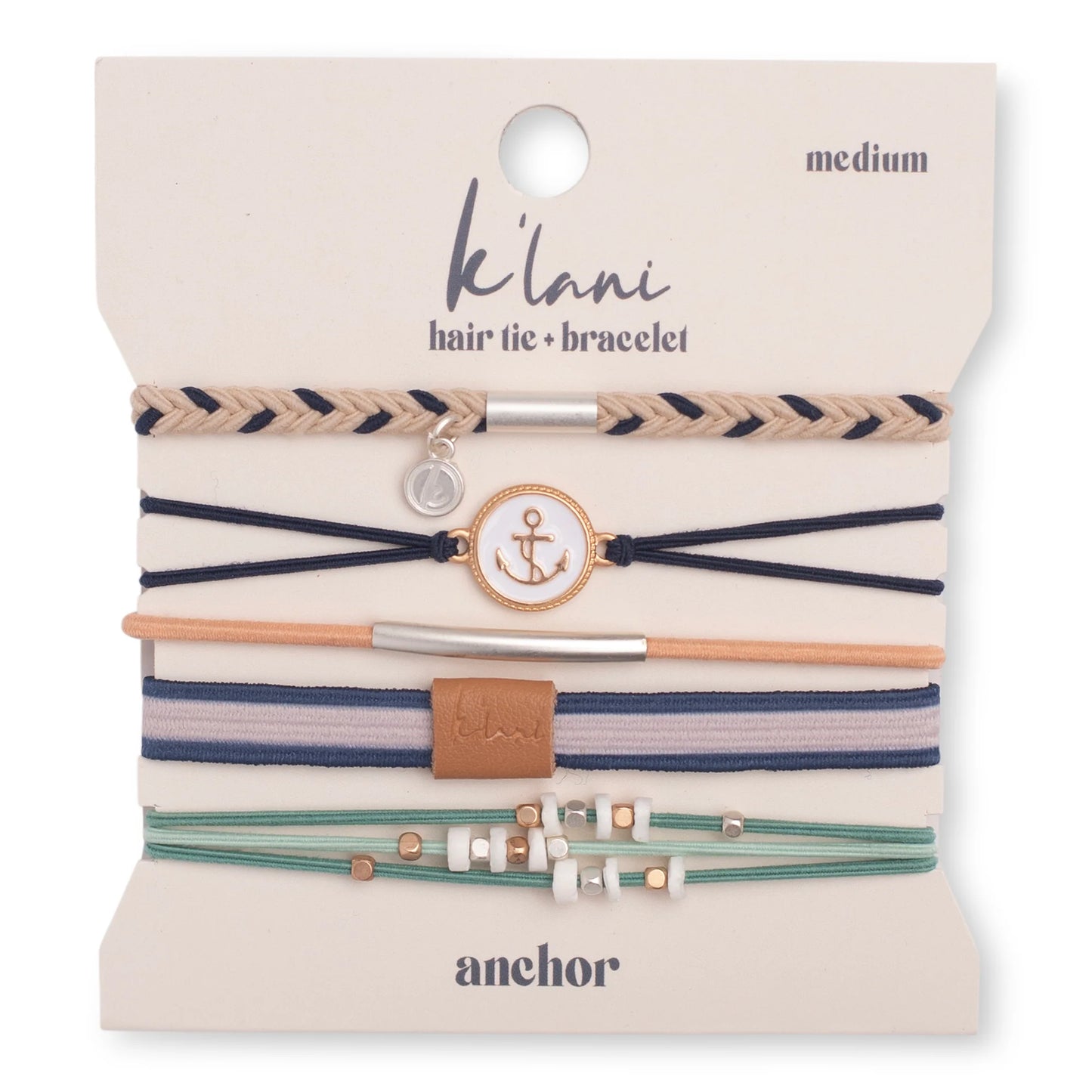 K'lani Anchor Hair Tie Bracelet Set