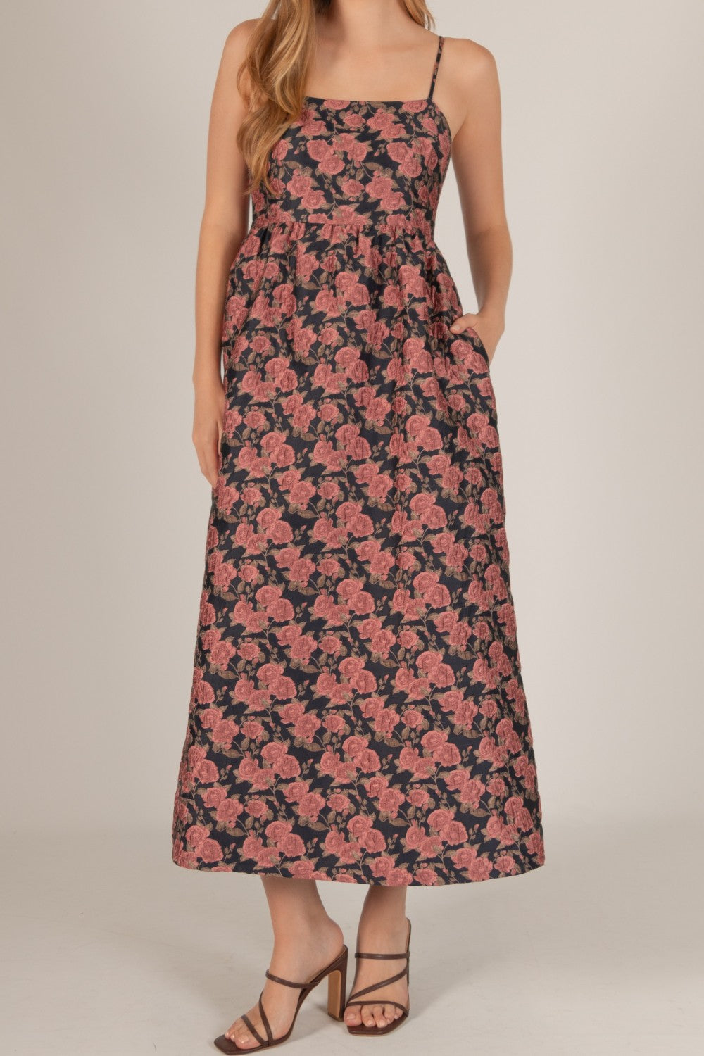 Floral Jacquard Maxi Dress