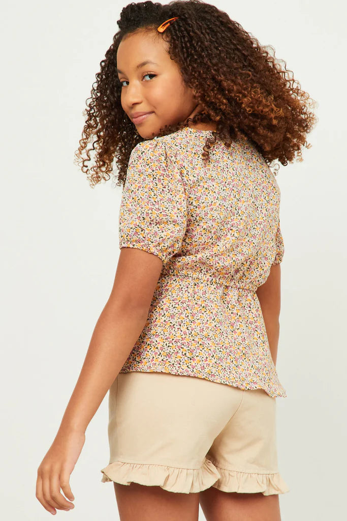 Hayden Girls Ditsy Floral Babydoll Top