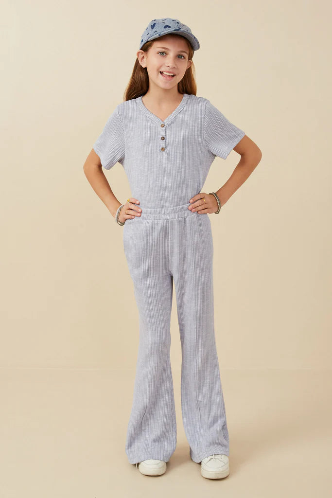 Ribbed Blue Tee
