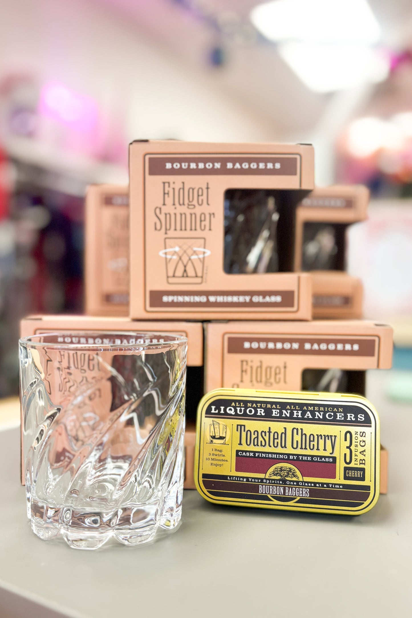 Fidget Spinner Whiskey Bourbon Glass