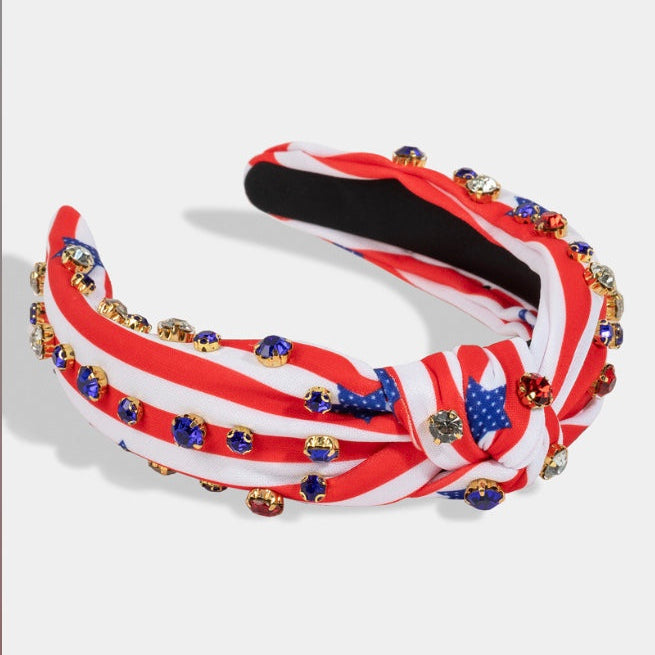 Red White and Blue Rhinestone Patriotic Headband