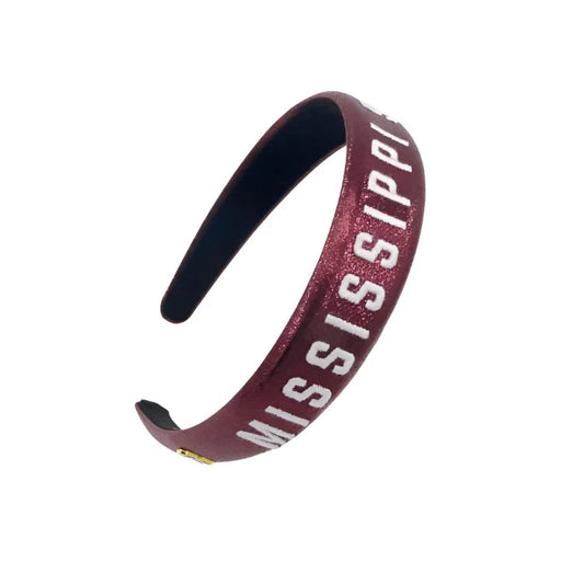 Brianna Cannon Mississippi State Maroon Embroidered Thin Headband
