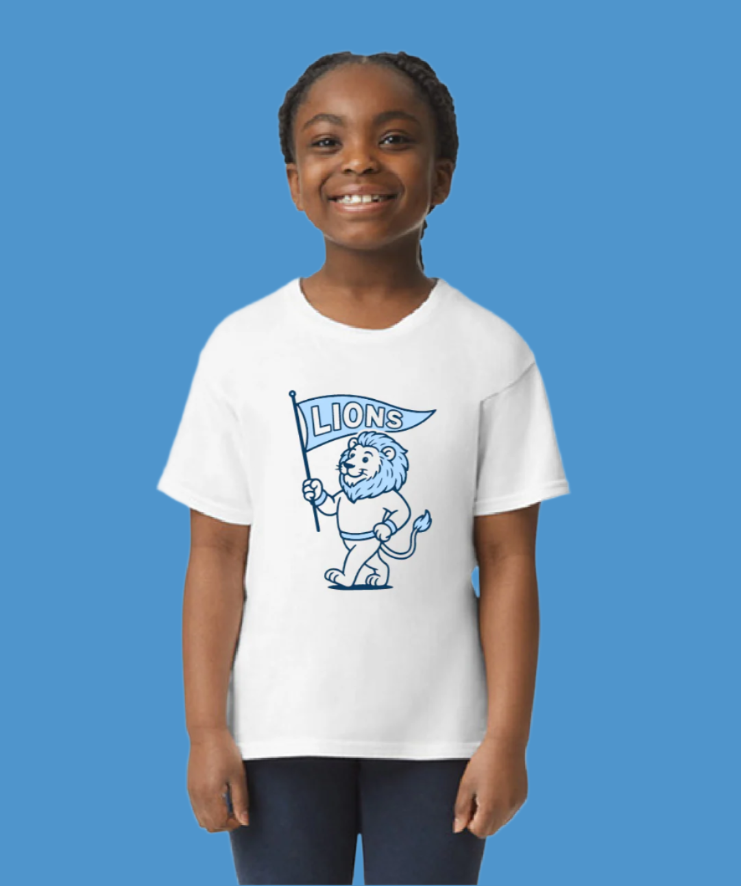 Marching Lion White Youth Crewneck Short Sleeve Game Day Tee