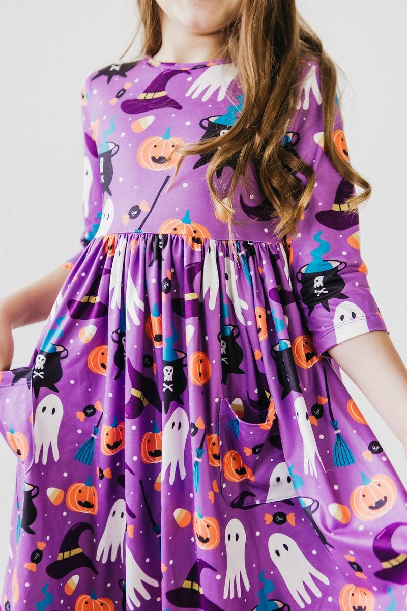 No Tricks Just Treats Halloween Twirl Dress