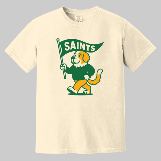 Saints Retro Mascot Flag Crewneck Tee
