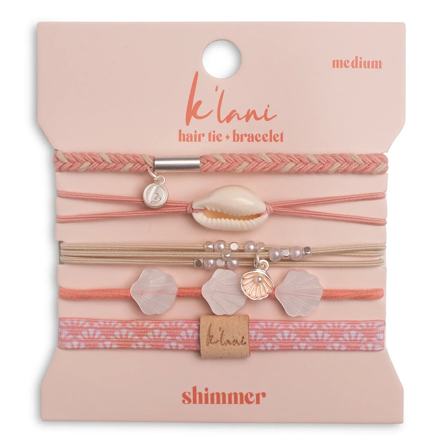K'lani Shimmer Hair Tie Bracelet Set