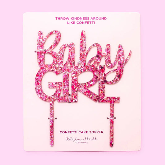Baby Girl Confetti Cake Topper