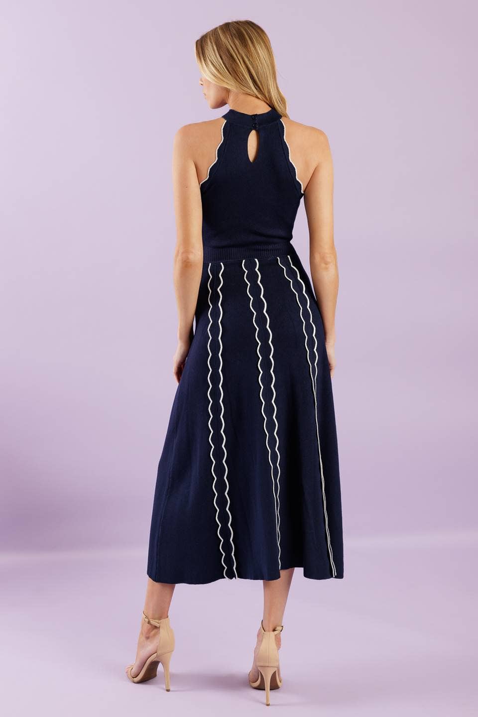 Nautical Whisper Midi Dress