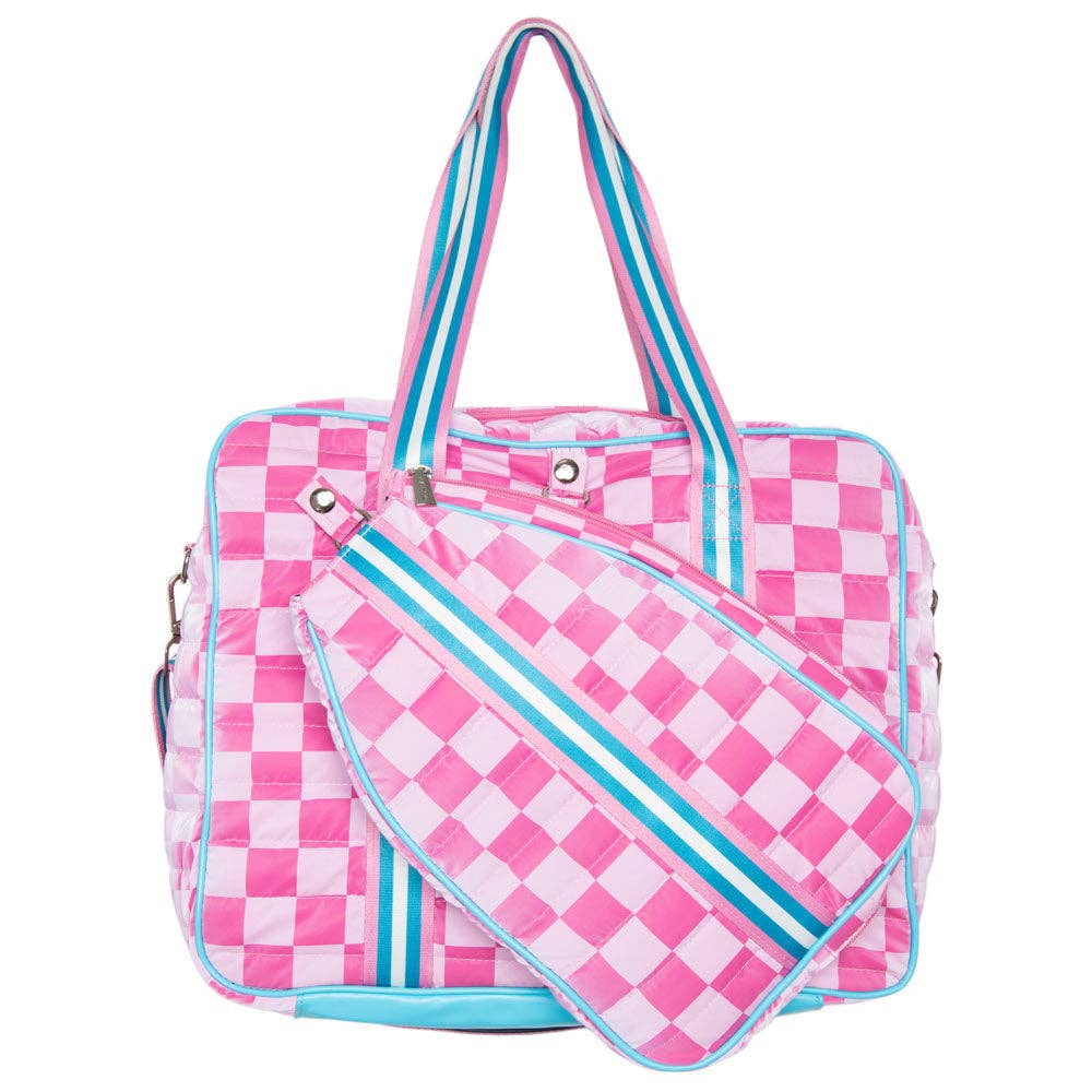 Checkerprint Pickleball Sling Bag | Pink