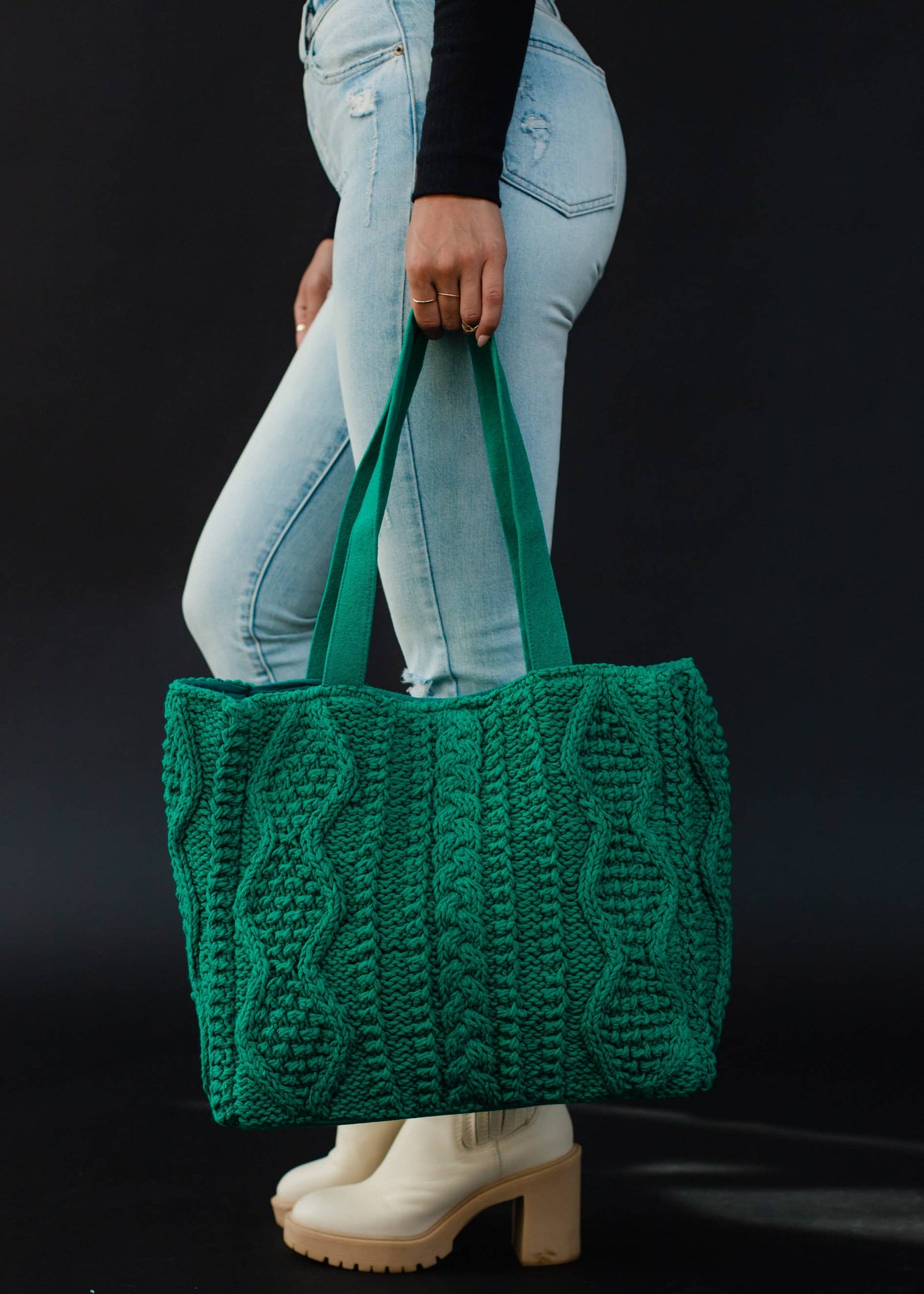 Cable Knit Tote | Multiple Color Options