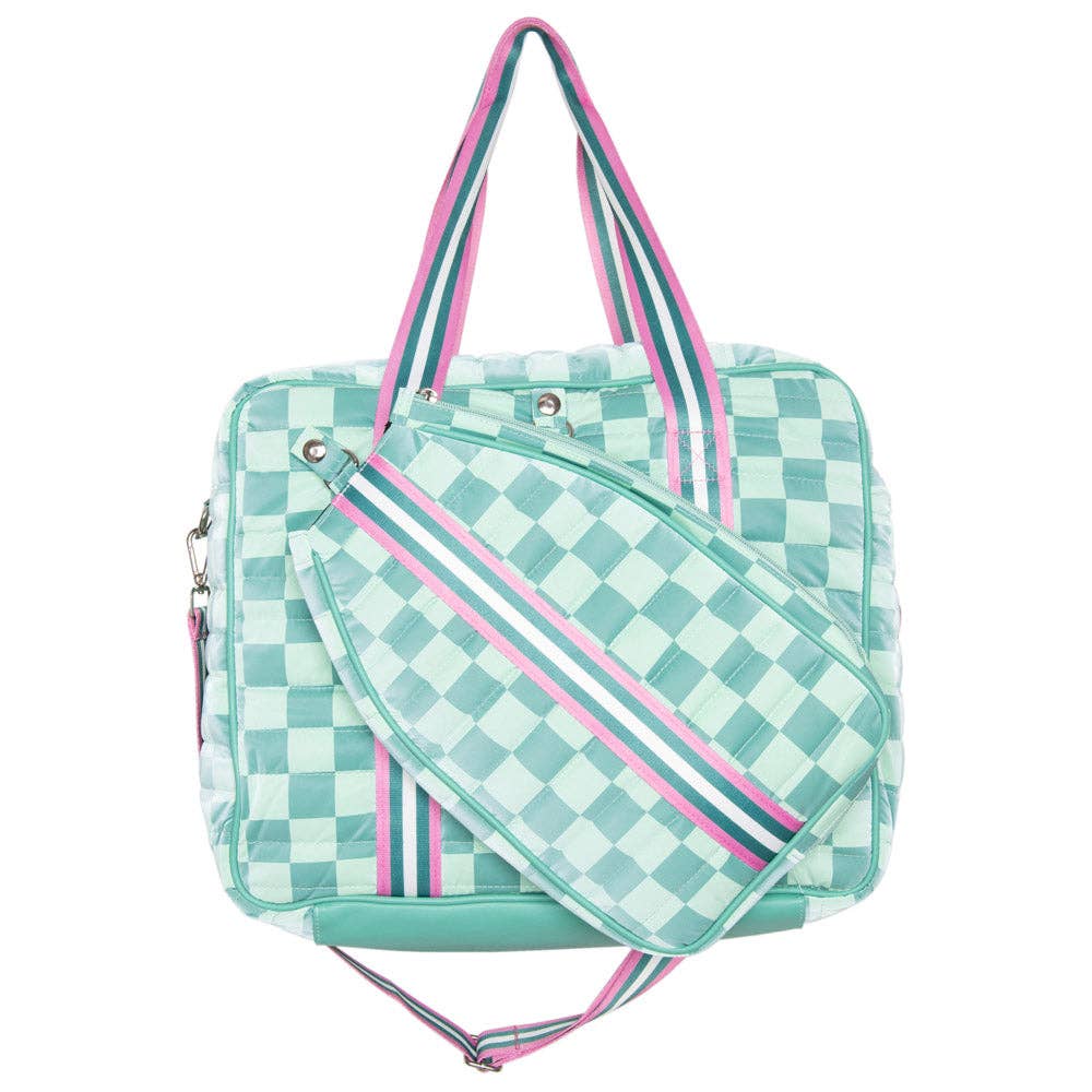 Checkerprint Pickleball Duffle Bag | Teal