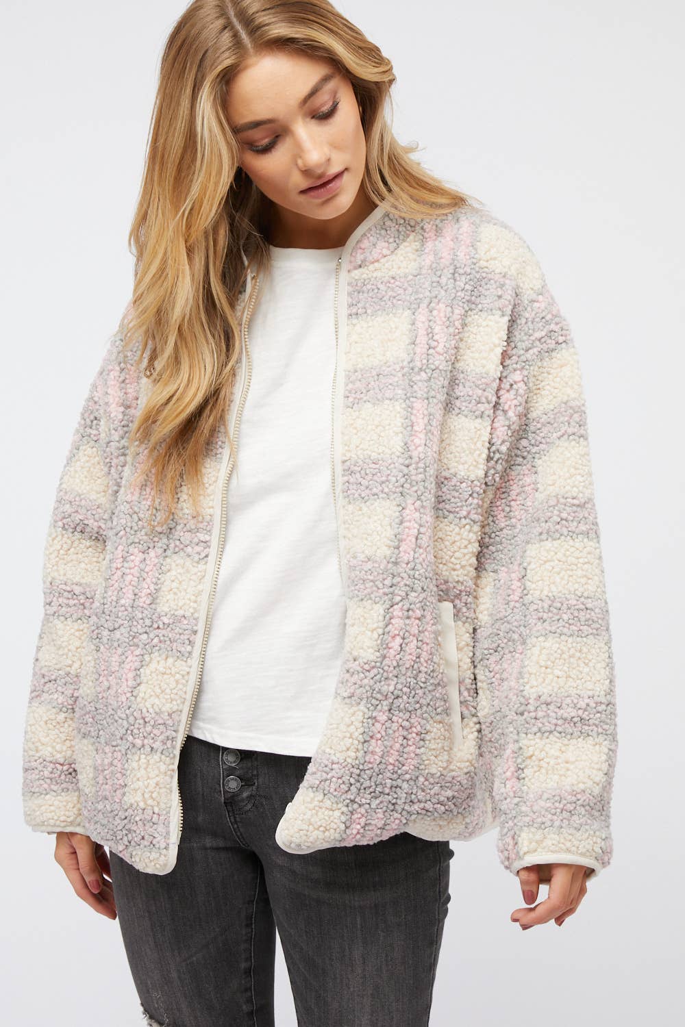 Plaid Zipper Jacket