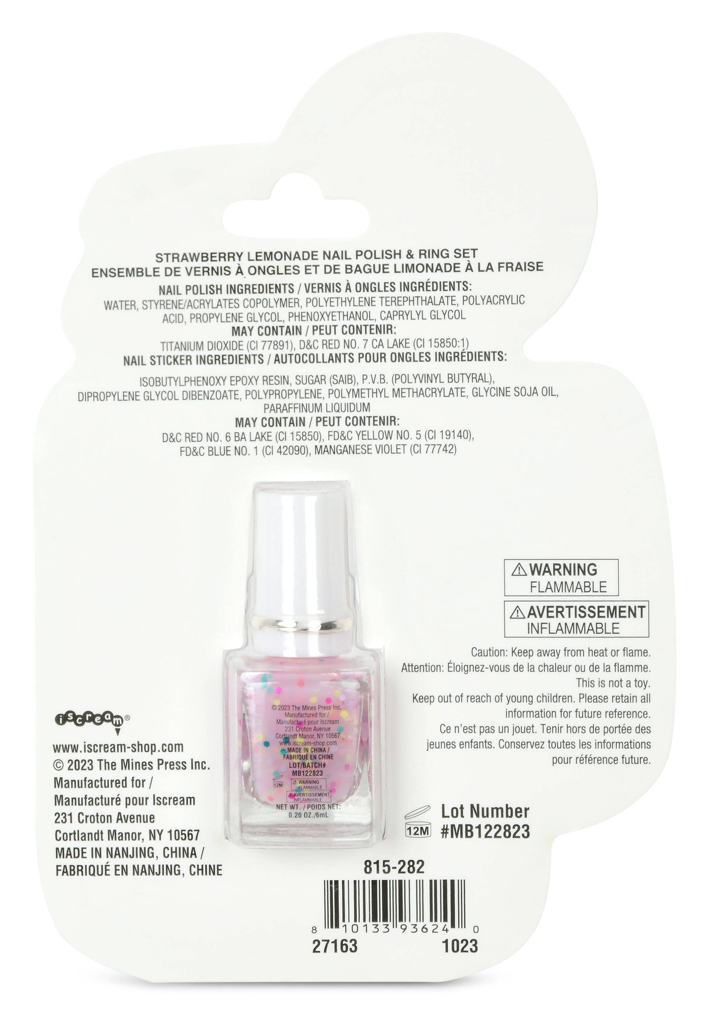 Strawberry Lemonade Nail Polish Ring Set