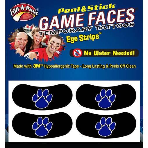 Game Day Tiger Paw Eye Strips Blue