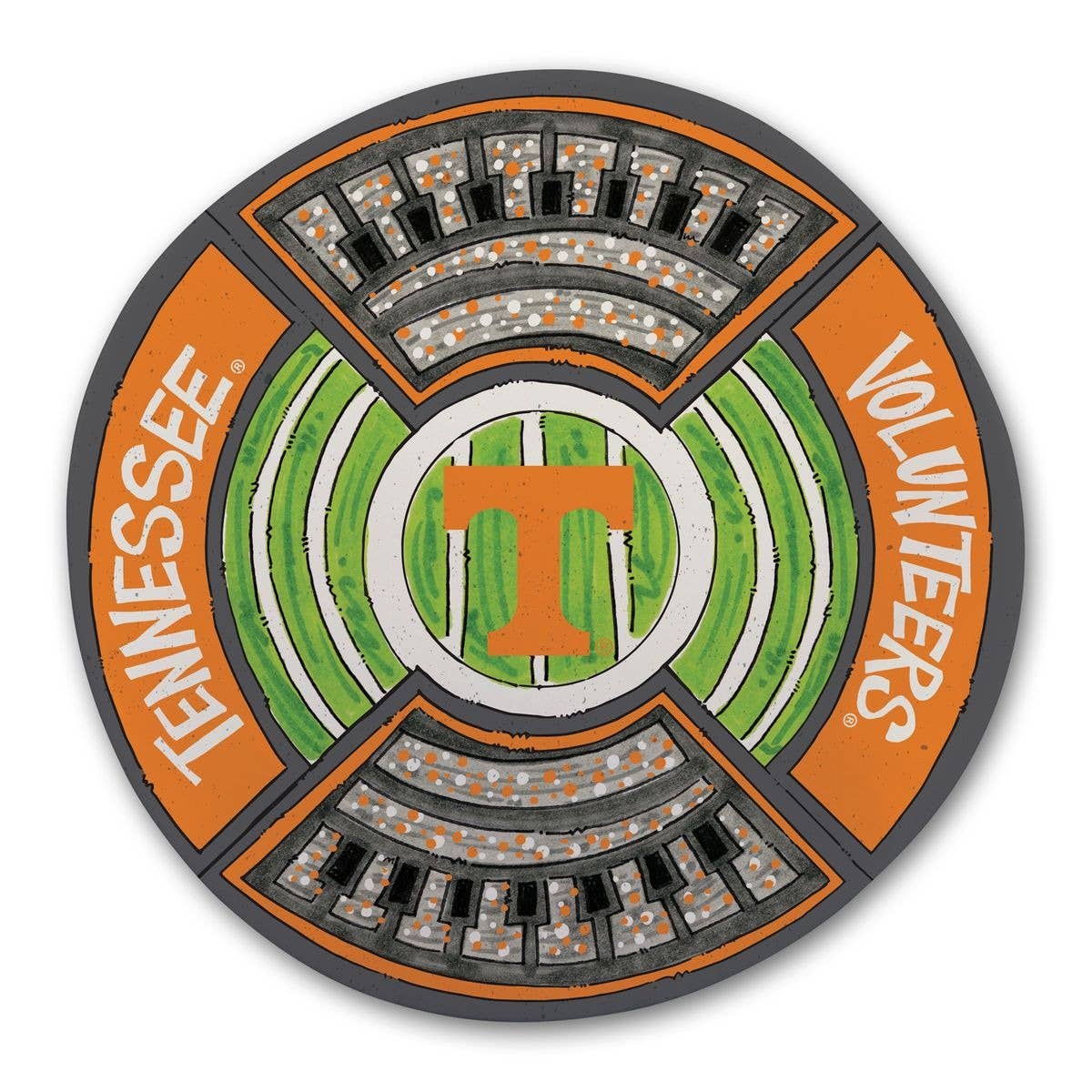 Tennessee Vols 13.5" stadium college gameday tailgating platter