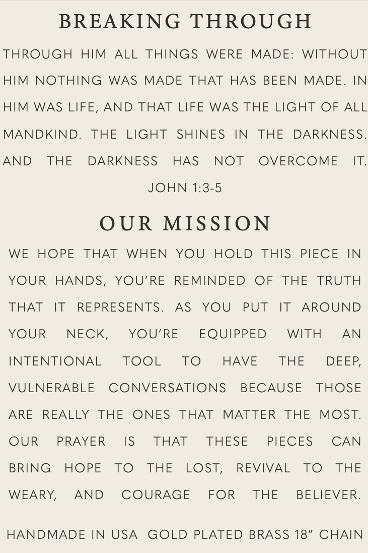 Breaking Through Necklace | Christian Jewelry