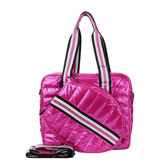 Prenelove Tennis Puffer Sports Bag Fuschia