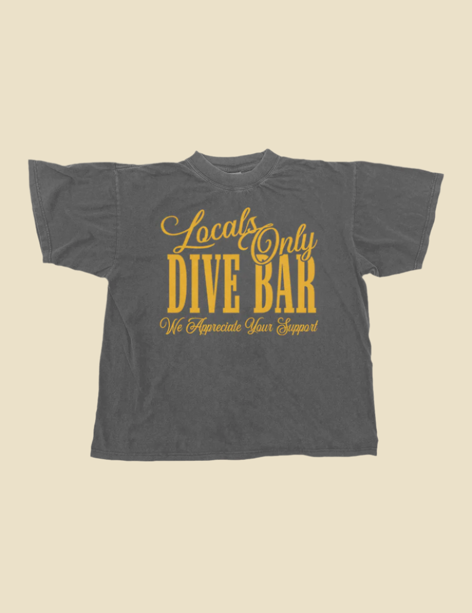 Locals Only Dive Bar Oversized Crewneck Graphic Tee