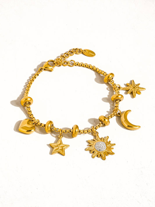 Fenix Star And Moon Charm Bracelet