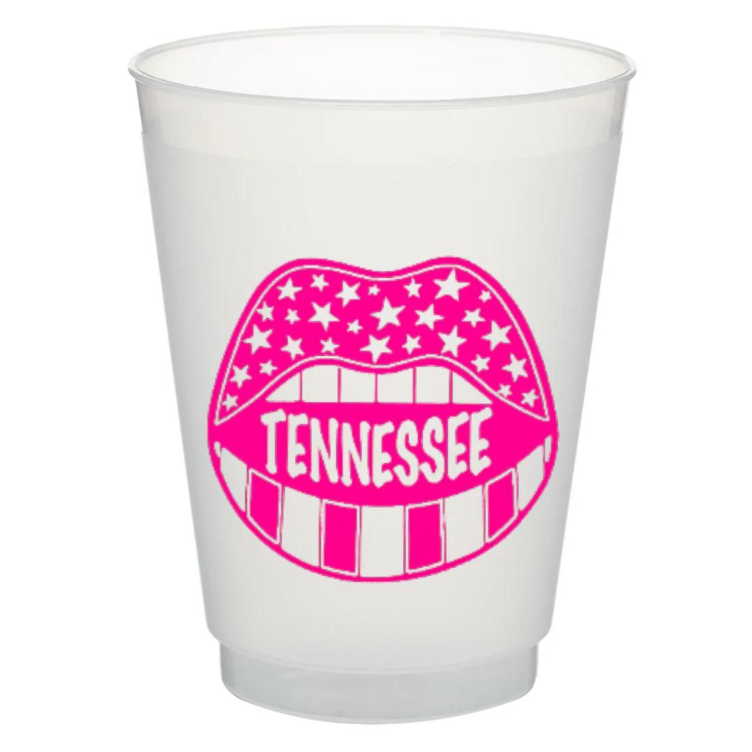 Tennessee Frost Flex Game Day Reusable Cup Sleeves Hot Pink Lips