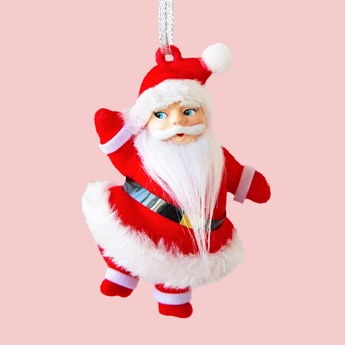 Retro Dancing Christmas Santa Ornament
