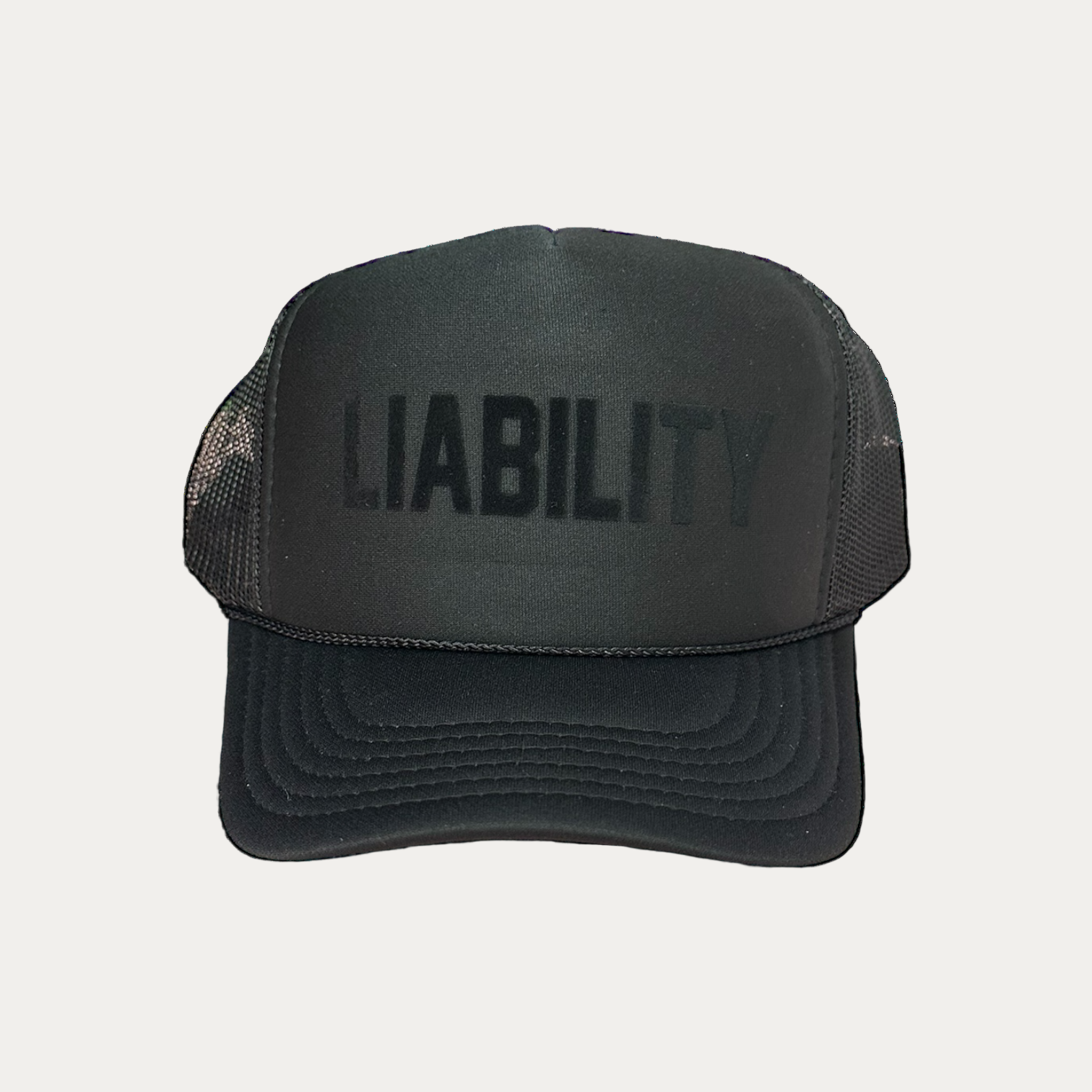 Two Tone Black Velvet Liability Trucker Hat
