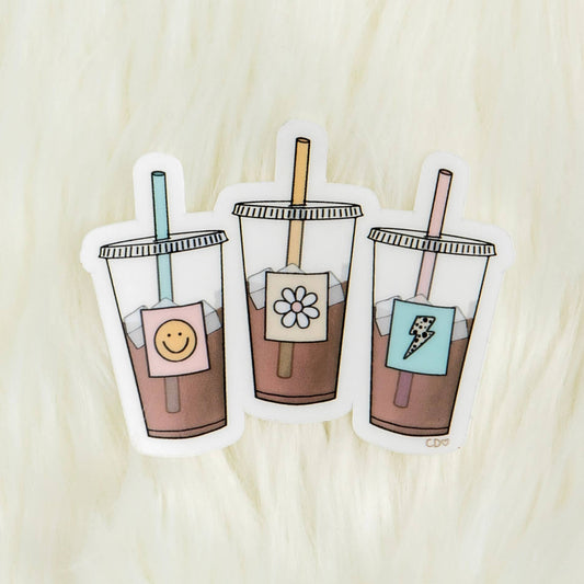 Iced Coffee Clear Decal Sticker 3"